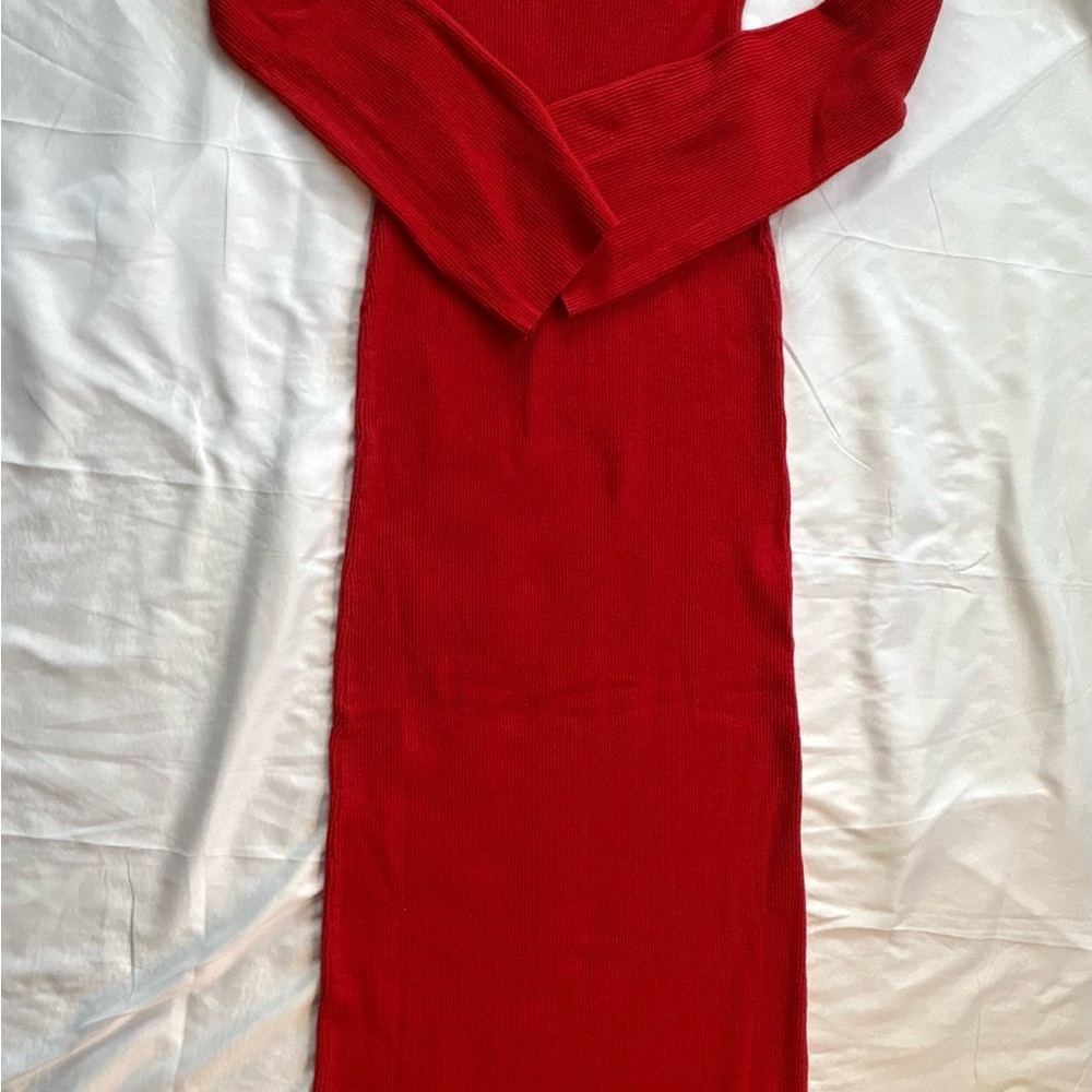 Princess Polly Red Whitley Cut-Out Knit Maxi Sweater Sz M/L - Picture 6 of 9